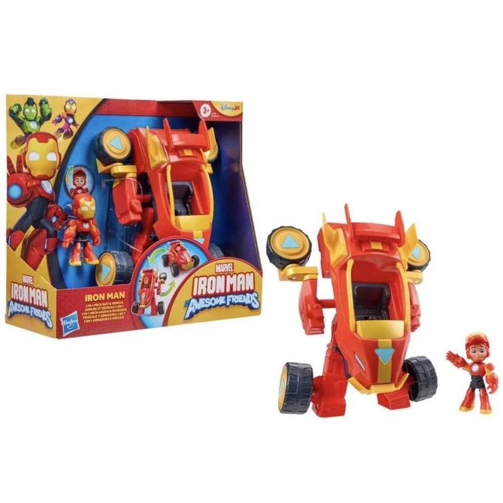 NEW Marvel Iron Man & his Awesome Friends 2-in-1 Mech Suit & Vehicle Boys Gift